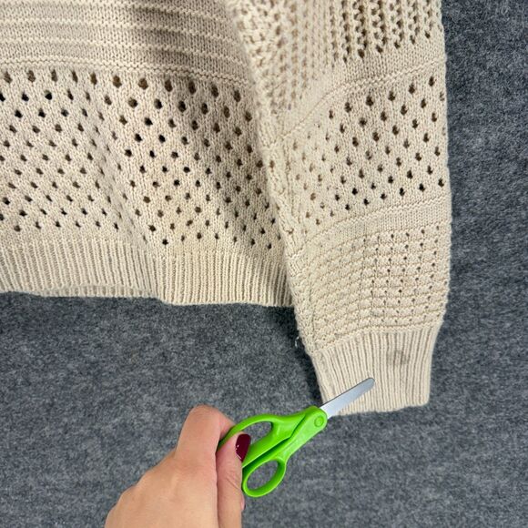 Trendy Threads Sweater Pullover Women 1X Plus Beige Knit Long Sleeve Cotton - Picture 6 of 7